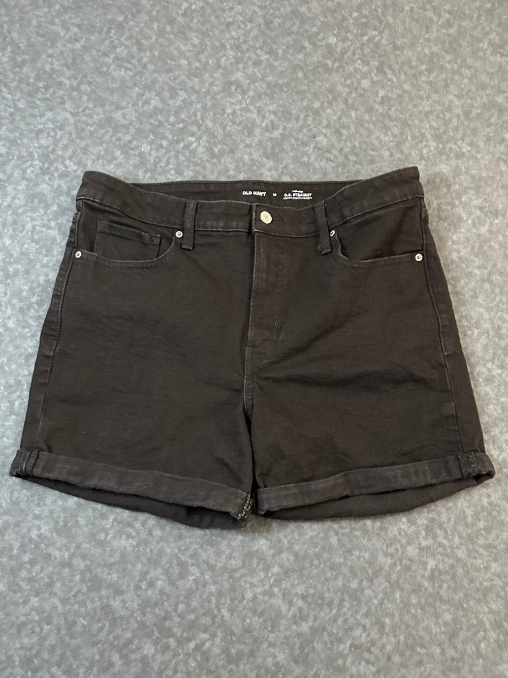 Old Navy High-Rise O.G. Straight 5-Inch Black Jack Denim Shorts Size 16